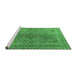 Sideview of Machine Washable Persian Emerald Green Traditional Area Rugs, wshtr1598emgrn