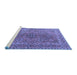 Sideview of Machine Washable Persian Blue Traditional Rug, wshtr1598blu