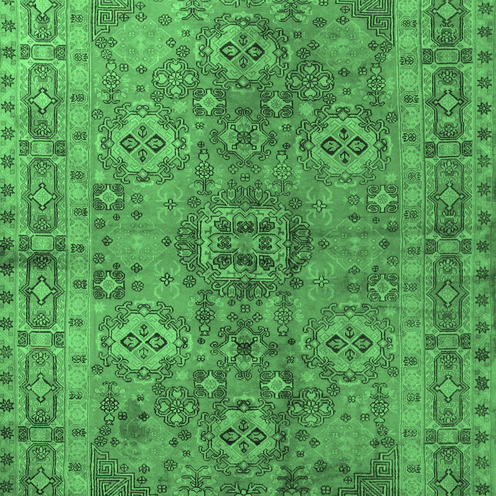 Machine Washable Persian Emerald Green Traditional Area Rugs, wshtr1598emgrn