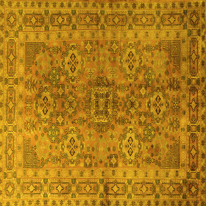 Square Persian Yellow Traditional Rug, tr1598yw