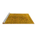 Sideview of Machine Washable Persian Yellow Traditional Rug, wshtr1598yw