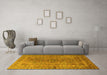 Machine Washable Persian Yellow Traditional Rug in a Living Room, wshtr1598yw