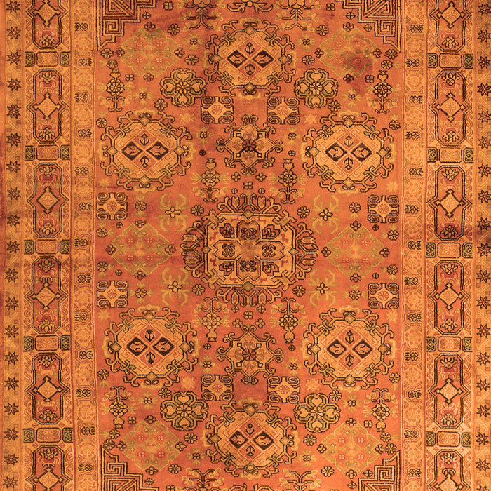 Serging Thickness of Machine Washable Persian Orange Traditional Area Rugs, wshtr1598org