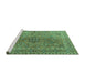 Sideview of Machine Washable Persian Turquoise Traditional Area Rugs, wshtr1598turq