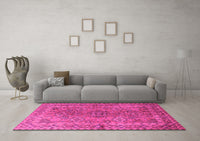 Machine Washable Persian Pink Traditional Rug, wshtr1598pnk