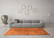 Machine Washable Persian Orange Traditional Area Rugs in a Living Room, wshtr1598org