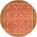 Machine Washable Persian Orange Traditional Area Rugs, wshtr1599org