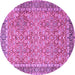 Round Machine Washable Persian Purple Traditional Area Rugs, wshtr1599pur