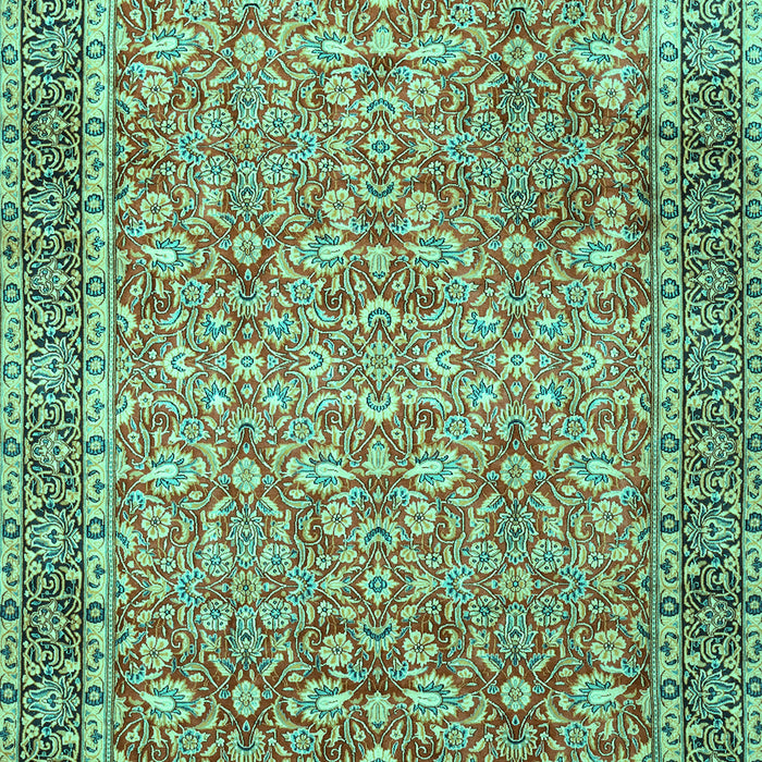 Machine Washable Persian Turquoise Traditional Area Rugs, wshtr1599turq