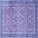 Square Persian Blue Traditional Rug, tr1599blu