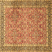 Square Machine Washable Persian Brown Traditional Rug, wshtr1599brn