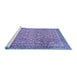 Sideview of Machine Washable Persian Blue Traditional Rug, wshtr1599blu