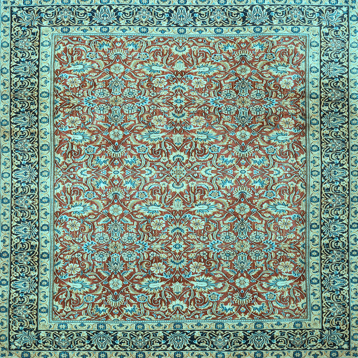 Square Machine Washable Persian Light Blue Traditional Rug, wshtr1599lblu