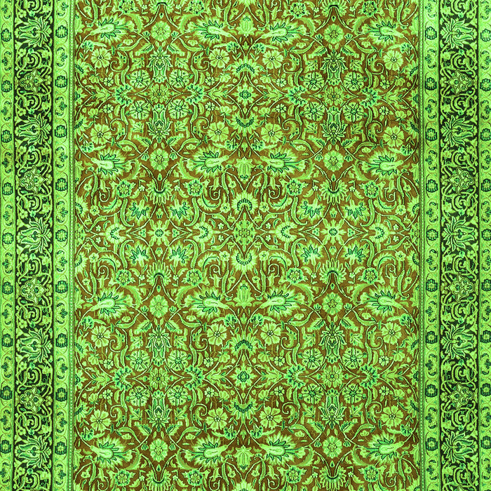 Serging Thickness of Machine Washable Persian Green Traditional Area Rugs, wshtr1599grn