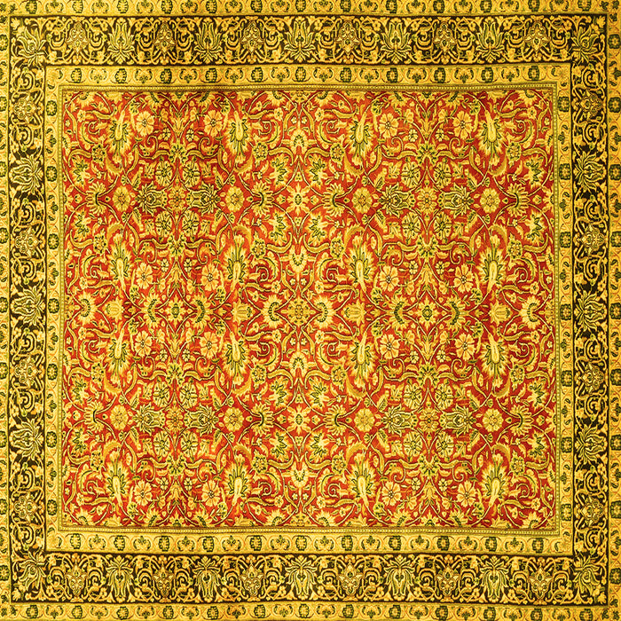 Square Persian Yellow Traditional Rug, tr1599yw
