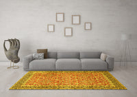 Machine Washable Persian Yellow Traditional Rug, wshtr1599yw