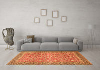 Machine Washable Persian Orange Traditional Rug, wshtr1599org