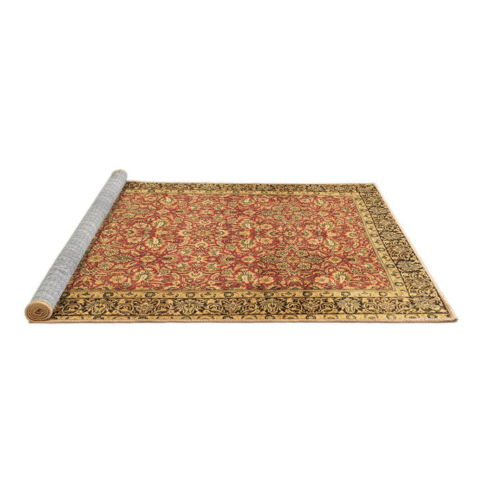 Sideview of Machine Washable Persian Brown Traditional Rug, wshtr1599brn