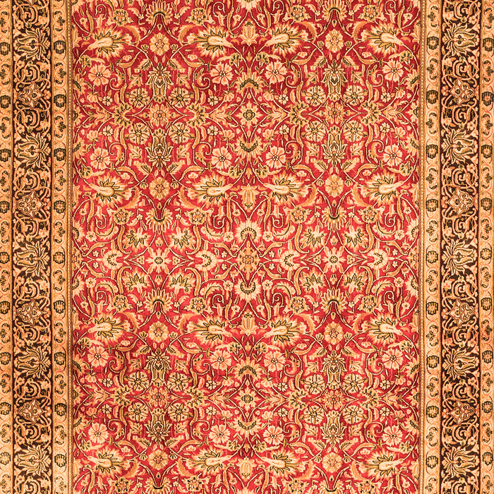 Serging Thickness of Machine Washable Persian Orange Traditional Area Rugs, wshtr1599org