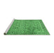 Sideview of Machine Washable Persian Emerald Green Traditional Area Rugs, wshtr1599emgrn