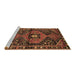 Sideview of Machine Washable Persian Brown Traditional Rug, wshtr159brn