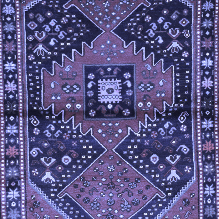 Machine Washable Persian Blue Traditional Rug, wshtr159blu