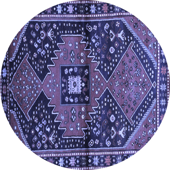 Round Persian Blue Traditional Rug, tr159blu