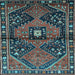 Square Machine Washable Persian Light Blue Traditional Rug, wshtr159lblu