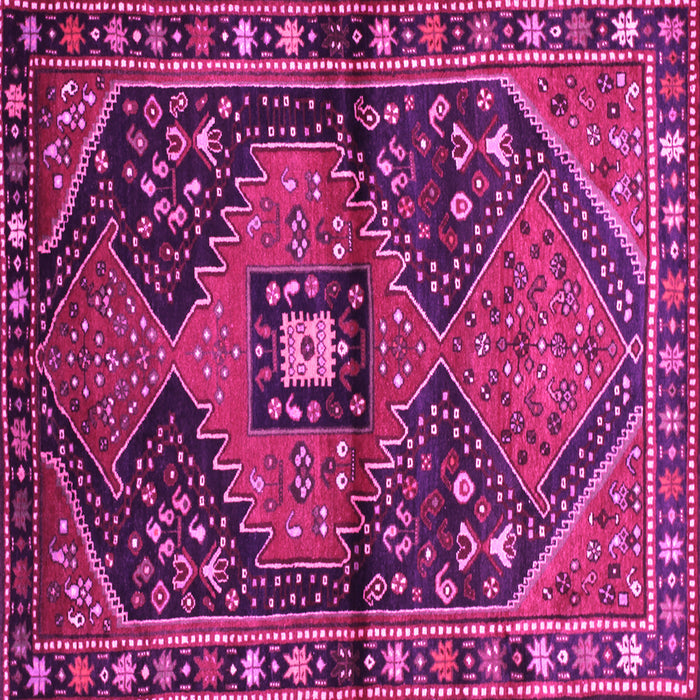Square Machine Washable Persian Pink Traditional Rug, wshtr159pnk
