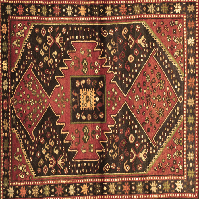 Square Persian Brown Traditional Rug, tr159brn