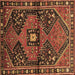 Square Persian Brown Traditional Rug, tr159brn