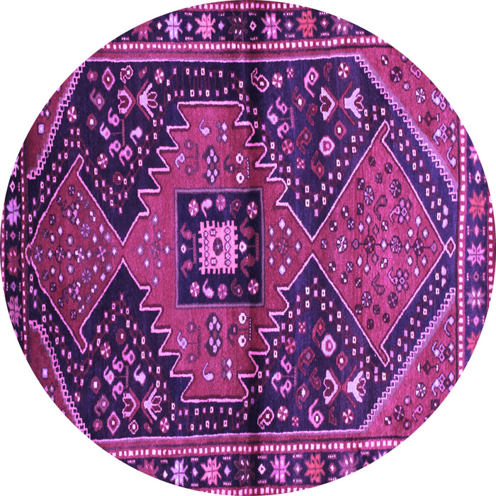 Round Persian Purple Traditional Rug, tr159pur