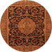 Square Medallion Orange Traditional Rug, tr15org