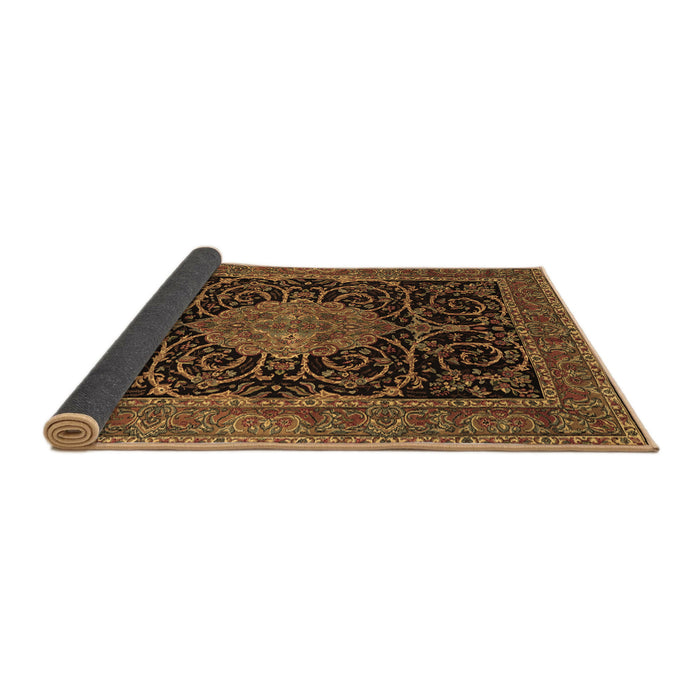 Sideview of Medallion Brown Traditional Rug, tr15brn