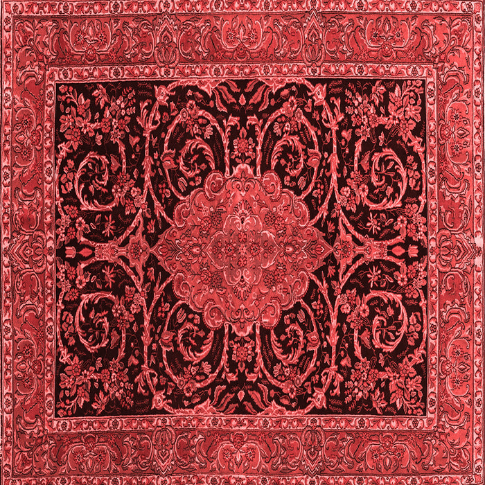 Machine Washable Medallion Red Traditional Rug, wshtr15red
