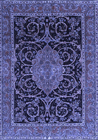 Medallion Blue Traditional Rug, tr15blu