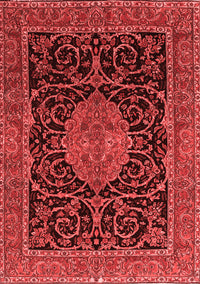 Medallion Red Traditional Rug, tr15red