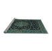 Sideview of Machine Washable Medallion Light Blue Traditional Rug, wshtr15lblu