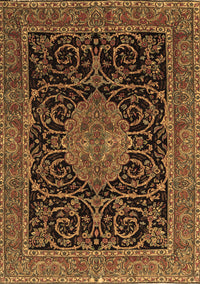 Medallion Brown Traditional Rug, tr15brn