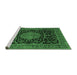 Sideview of Machine Washable Medallion Emerald Green Traditional Area Rugs, wshtr15emgrn