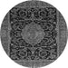 Machine Washable Medallion Gray Traditional Rug, wshtr15gry