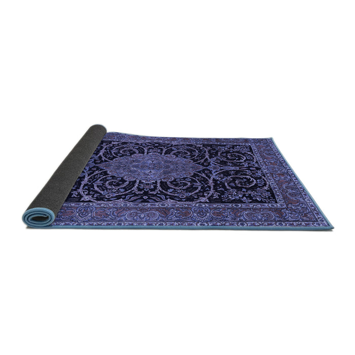 Sideview of Medallion Blue Traditional Rug, tr15blu