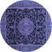 Round Medallion Blue Traditional Rug, tr15blu