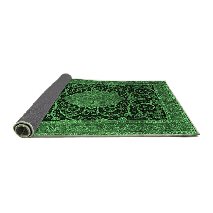 Sideview of Medallion Emerald Green Traditional Rug, tr15emgrn