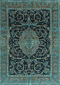 Medallion Light Blue Traditional Rug, tr15lblu