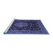 Sideview of Machine Washable Medallion Blue Traditional Rug, wshtr15blu