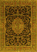 Machine Washable Medallion Yellow Traditional Rug, wshtr15yw