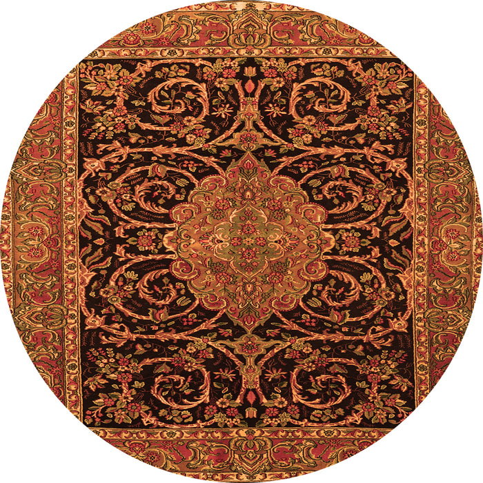 Machine Washable Medallion Orange Traditional Area Rugs, wshtr15org