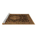 Sideview of Machine Washable Medallion Brown Traditional Rug, wshtr15brn