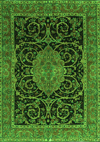 Medallion Green Traditional Rug, tr15grn